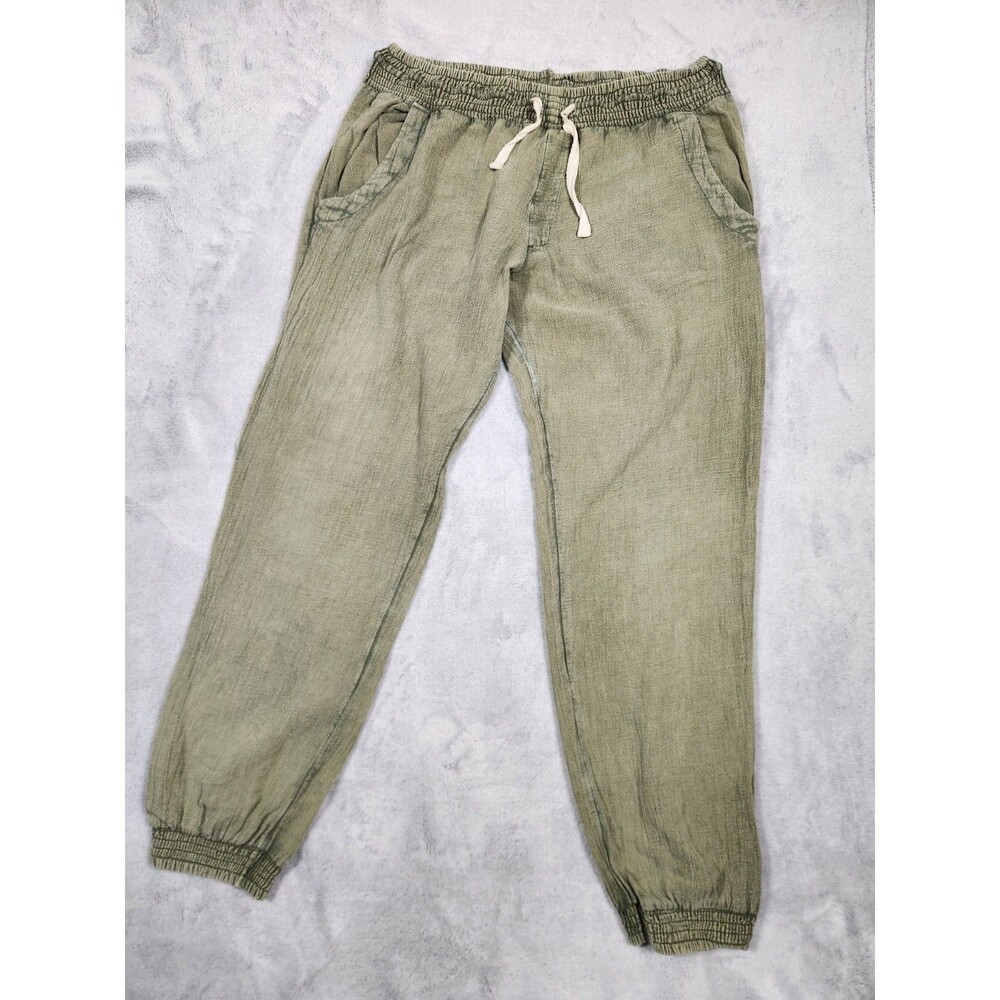Rip Curl Army Green 100% Cotton Gauze Pocket Jogger Pant Women Size M